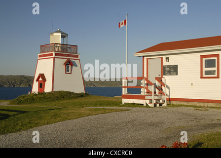 The lighthouse at Fishing Point, St Anthony, Newfoundland Stock Photo