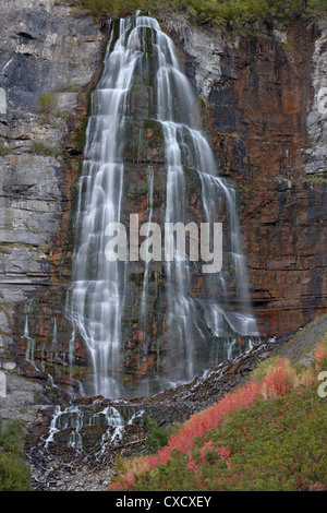 Bridal Veil Falls in the fall, Uinta National Forest, Utah, United States of America, North America Stock Photo
