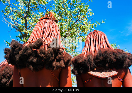 Hairstyle of Himba women, Kaokoveld, Namibia, Africa Stock Photo