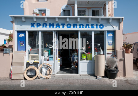 hardware store, fira, santorini, greece Stock Photo