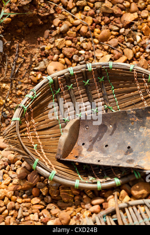 Typical Wash Pan on the Diamond Mines of Cempaka in South Kalimantan in Indonesia Stock Photo