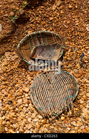 Typical Wash Pan on the Diamond Mines of Cempaka in South Kalimantan in Indonesia Stock Photo