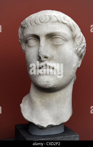 Roman Art. Bust of a man. Portrait. 1st century A.D. Marble. Ny Carlsberg Glyptotek. Copenhagen. Denmark. Stock Photo