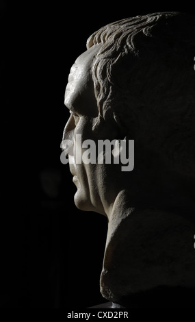 Bust identified as C. Julius Caesar (102/100-44 B.C) or as the dictador L. Cornelius Sulla (C. 138-78 B.C.) or an unknown Roman. Stock Photo