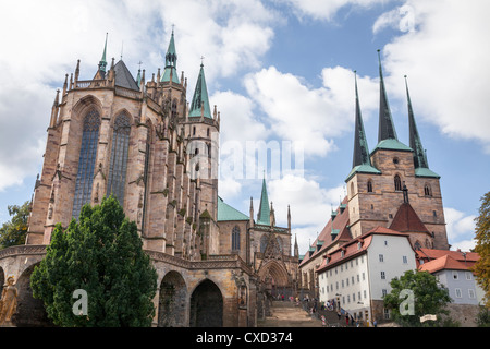 Cathedral and Church of St. Severus, Erfurt, Thuringia, Germany Stock Photo