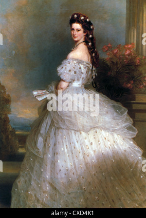 EMPRESS ELIZABETH OF AUSTRIA (1837-1898) also Queen of Hungary painted by Winterhalter in 1865