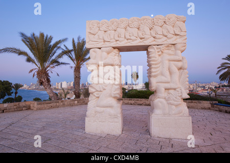 Sculpture depicting the fall of Jericho, Isaac's sacrifice and Jacob's dream, HaPisgah Gardens, Tel Aviv, Israel, Middle East Stock Photo