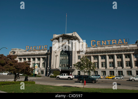 The main entrance to Pacific Central station in Vancouver, Canada Stock Photo