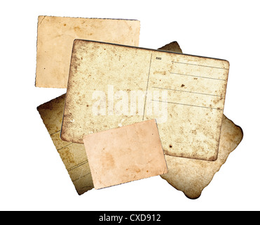Old paper and postcards Stock Photo