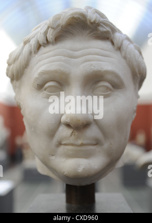 Pompey the Great (106-48 B.C.). Military political leader of the late Roman Republic. Bust. Marble. Stock Photo