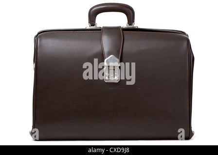 Old suitcase isolated on a white background Stock Photo