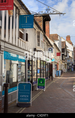 Touchstone lettings agency and Your Move estate agents shops in the town centre of Ashford, Kent, England, UK, Britain