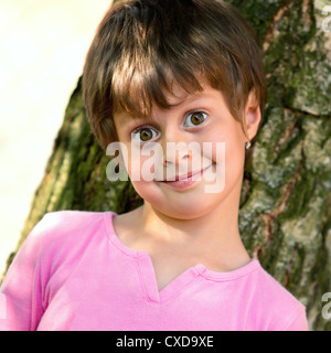 Portrait of a happy five years old girls Stock Photo