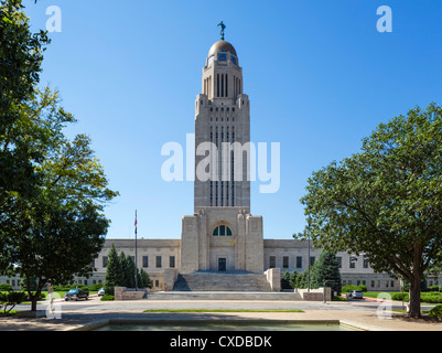 Nebraska State Capitol, Lincoln, Nebraska, USA Stock Photo