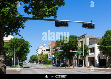 O Street in downtown Lincoln, Nebraska, USA Stock Photo