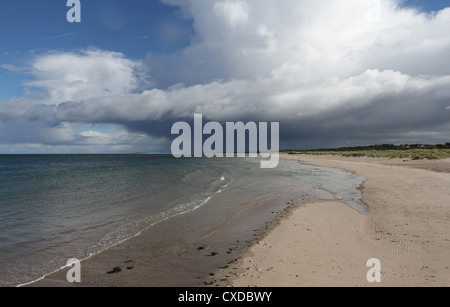 Nairn beach with storm cloud Scotland September 2012 Stock Photo