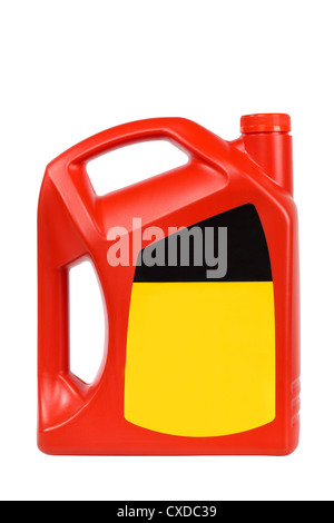 red plastic bottle of motor oil Stock Photo