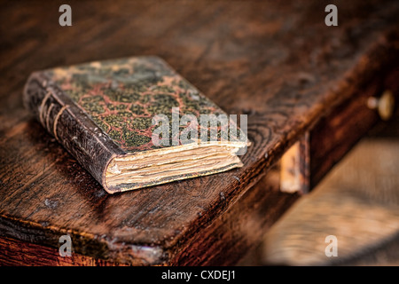 Old book on the wooden table