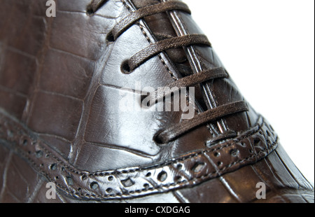 close up photo of mans shoe Stock Photo