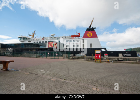 The Caledonian Macbrain Car and Passenger Ferry Finlaggan Glasgow Docked In Oban Argyll and Bute Scotland Stock Photo