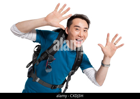 Portrait of young man travelling Stock Photo