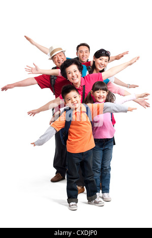 Big family travelling together Stock Photo