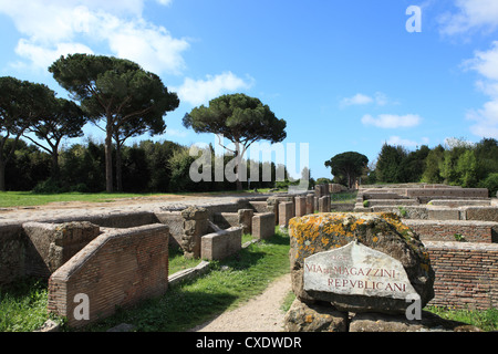 Ruins of Ostia Antica, Rome, Lazio, Italy, Europe Stock Photo