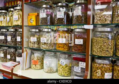 Ingredients for sale at Traditional Chinese Medicine Store, Chinatown, Toronto, Ontario, Canada, North America Stock Photo
