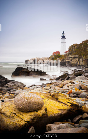 Portland Head Lighthouse, Portland, Maine,New England, United States of America, North America Stock Photo