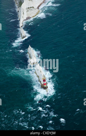 Aerial view of the Needles, Isle of Wight, England, United Kingdom, Europe Stock Photo