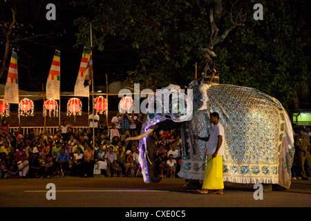 Ceremonial elephant in the Navam Maha Perahera, Colombo, Sri Lanka Stock Photo