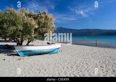 Beach view, Psili Ammos, Samos, Aegean Islands, Greece Stock Photo