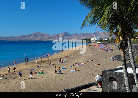 Playa Grande, Puerto del Carmen, Lanzarote, Canary Islands, Spain Stock Photo