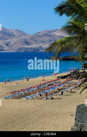 Playa Grande, Puerto del Carmen, Lanzarote, Canary Islands, Spain Stock Photo