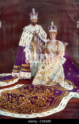 King George V and Queen Mary. Stock Photo