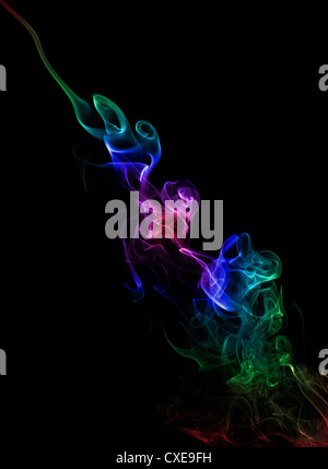 Blue And Yellow Steam On A Black Background Stock Photo - Download