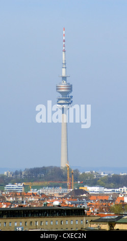 Muenchen, view of the TV tower in the Olympic Park Stock Photo