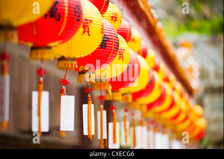 Brightly coloured Chinese lanterns at Kek Lok Si Temple, Penang, Malaysia, Southeast Asia, Asia Stock Photo