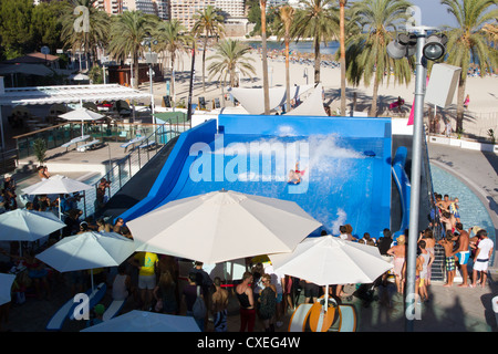 wave artificial surfing surfer magaluf enjoy mallorca alamy spain