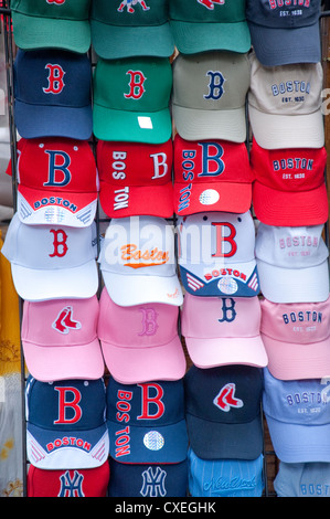 Boston Red Sox baseball caps on sale Stock Photo