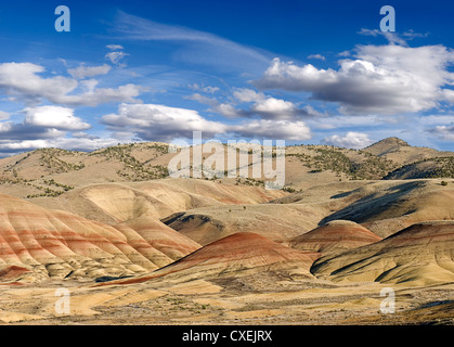 Cropped 2 image stitch, Painted Hills, Oregon. Stock Photo