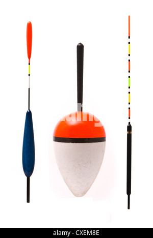 Fishing floats on a white background. Stock Photo