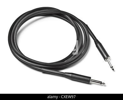 black audio cable Stock Photo