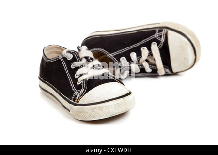 Black sneakers on a white background Stock Photo