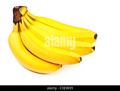 Single banana isolated. Beautiful, edible yellow banana. Bunch of