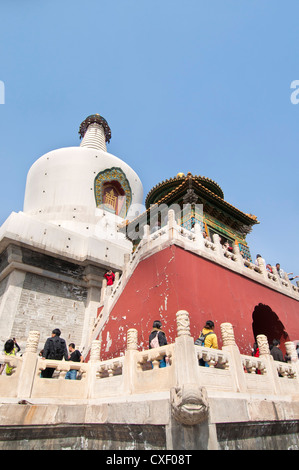 White Dagoba on Jade Island, Beihai Park, Beijing Stock Photo