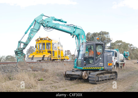 Railway track maintenance Stock Photo