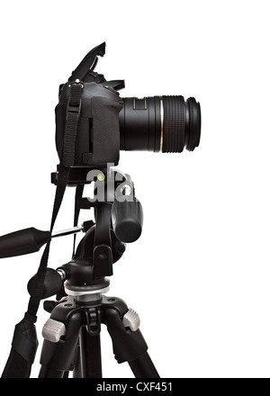 DSLR camera on tripod, isolated on white background Stock Photo - Alamy