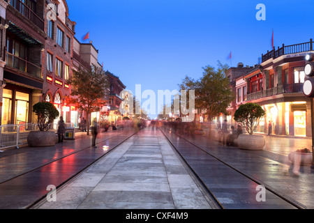 beijing qianmen street at night Stock Photo