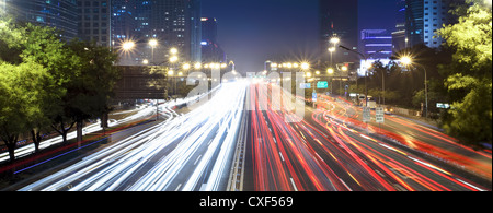 modern cityscape in beijing at night Stock Photo